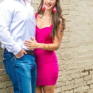 Hot pink bandage dress